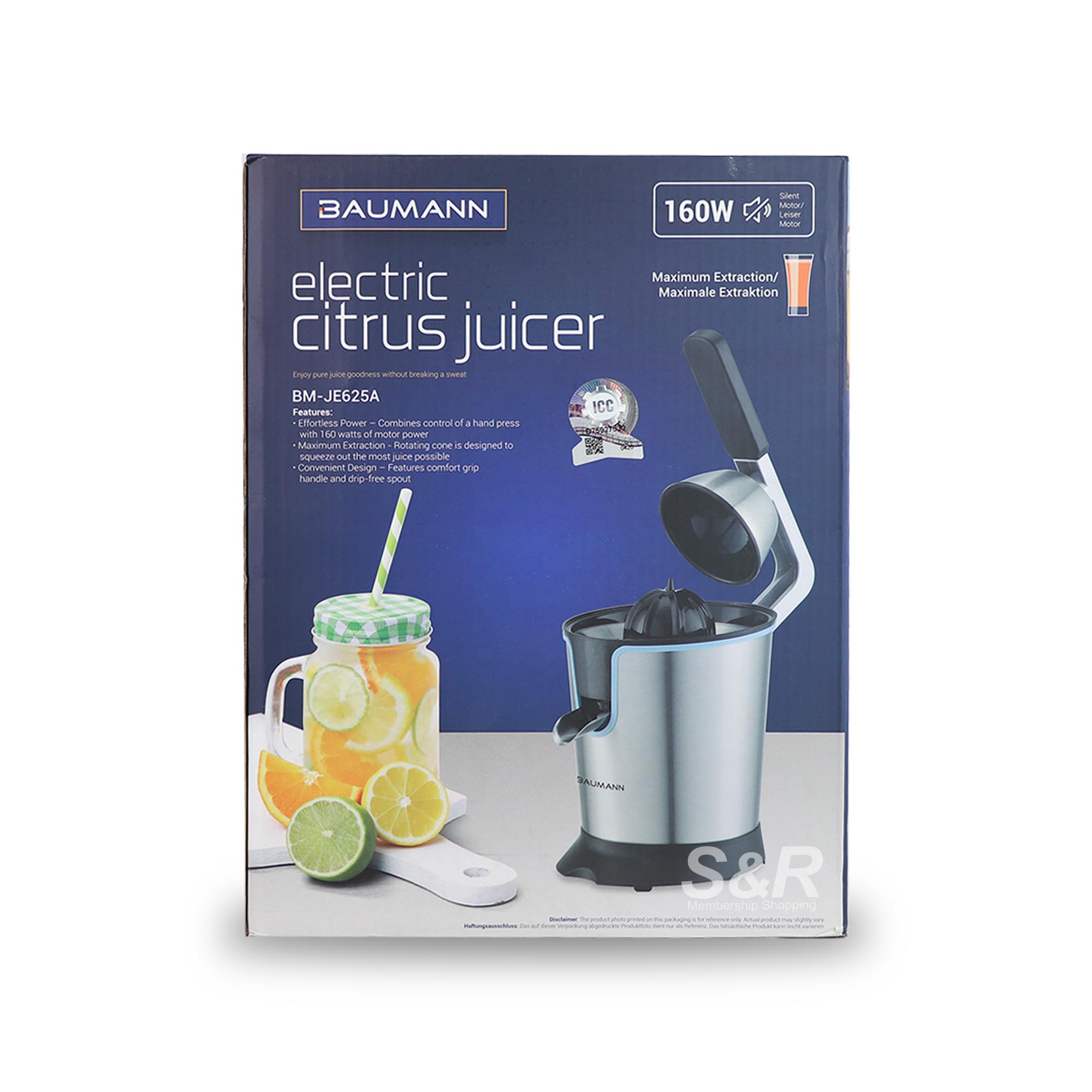 Baumann Living Electric Citrus Juicer BM-JE625A Baumann Living Electric Citrus Juicer BM-JE625A